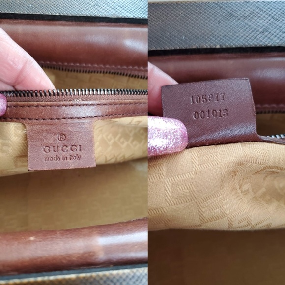 Wood Handle Gucci Distressed Brown Leather Handbag - Picture 4 of 8